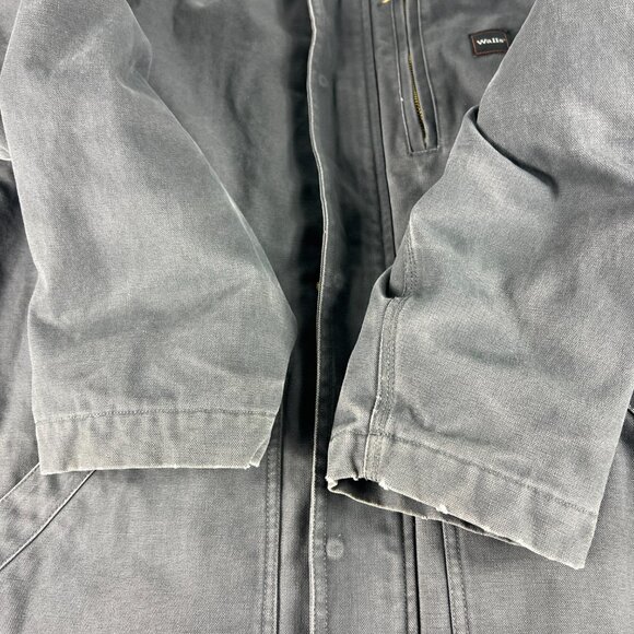 Walls Canvas Chore Jacket Extra Large Grey Faded Sherpa Lined Full Zip Work Wear - Picture 3 of 13